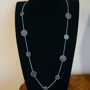 Elegant Silver Chain and Discs Necklace